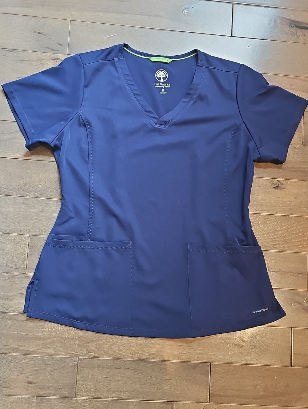 Healing Hands Women's Navy V-Neck Scrub Top, Medium